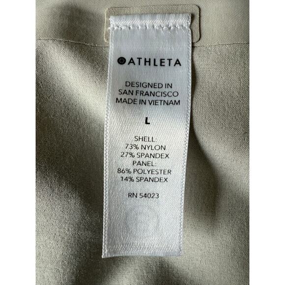 Athleta Urbanite Beige Long Sleeve Button Down Stretch Breathable Womens L - Picture 10 of 11